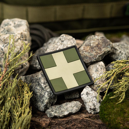 M-Tac - Medic Cross Square 3D PVC Patch -	Olive - 51124001