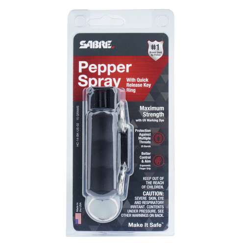Sabre Red - QR Key Ring Pepper Spray - Stream - 16 ml - HC-14-BK-US-02
