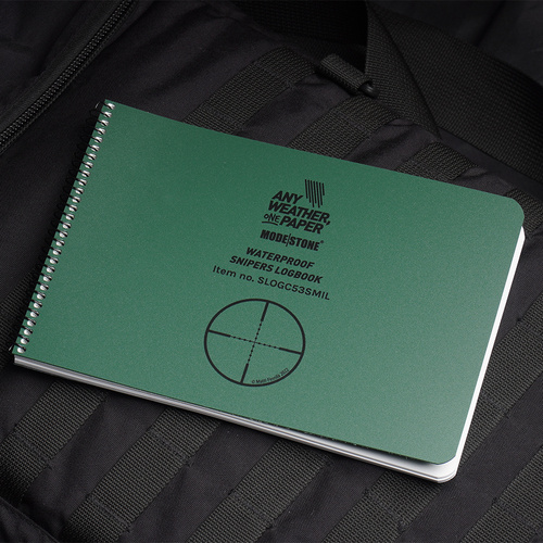 Modestone - Military Waterproof Snipers Logbook - 148 x 210 mm - Green - SLOGC53SMIL