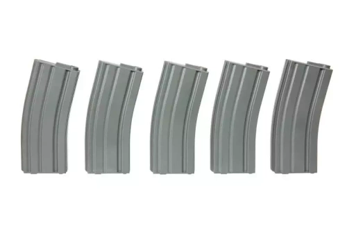 Specna Arms - Mid-cap Magazine Set for M4/M16 Replicas - 5 pcs. - 140 rounds - Gray - SPE-05-025499