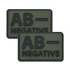 Helikon - PVC Patch - Blood Type - AB- NEG - Olive Green - 2pcs