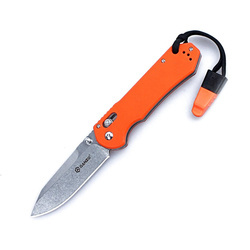 Ganzo - Folding Knife With Whistle - 440C - Orange - G7452-OR-WS