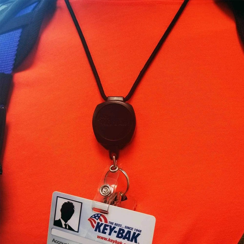 KEY-BAK - Sidekick® Retractable Key Chain & Badge Breakaway Lanyard with Twist-Free Clear Vinyl I.D. Strap - 0KB1-0A44