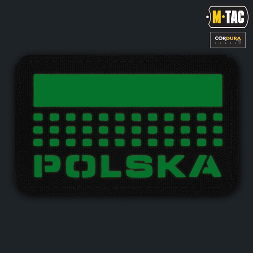 M-Tac - Patch with Flag and Inscription Poland - Laser Cut - Pixels/Rectangle - Coyote / Fluo - 51007205