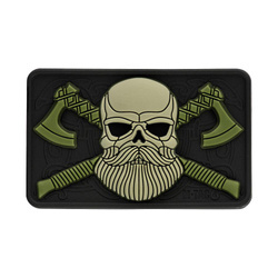 M-Tac - 3D Patch - Bearded Skull - Black / Olive - 51113201