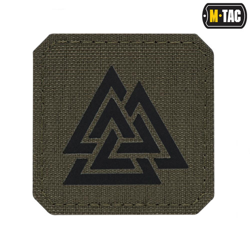 M-Tac - Laser cut Valknut square patch - Black / Ranger Green - 51162232