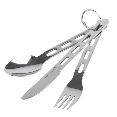 Mil-Tec - Travel Cutlery Three-Piece Set - Stainless Steel - Silver - 14623000