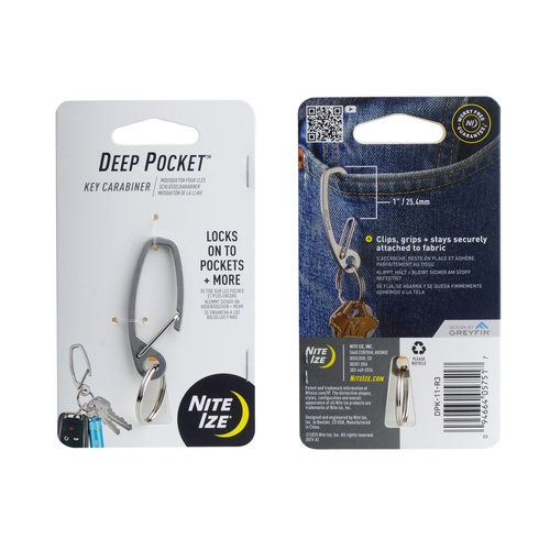 Nite Ize - Carabiner Deep Pocket - Stainless Steel - Silver - DPK-11-R3