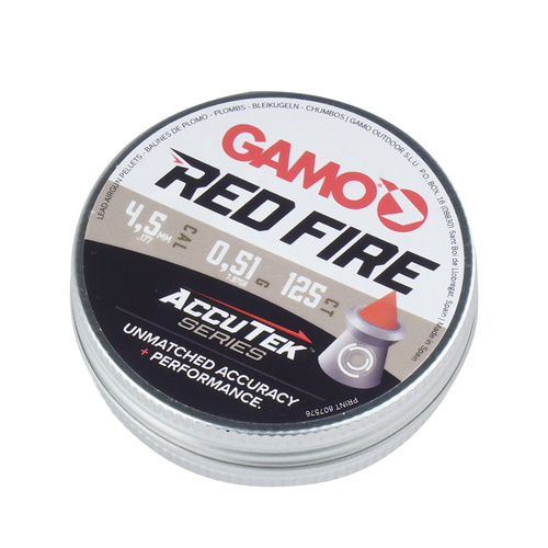 Gamo - Diabolo Pellets AccuTek Red Fire - Caliber 4.5 mm - 125 pieces - 6322711-AK