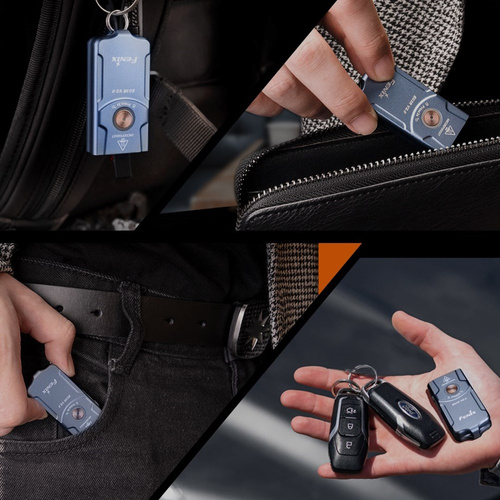 Fenix - LED Flashlight E03R V2 - 500 lm - With 400 mAh Battery - Blue - E03RV2BL