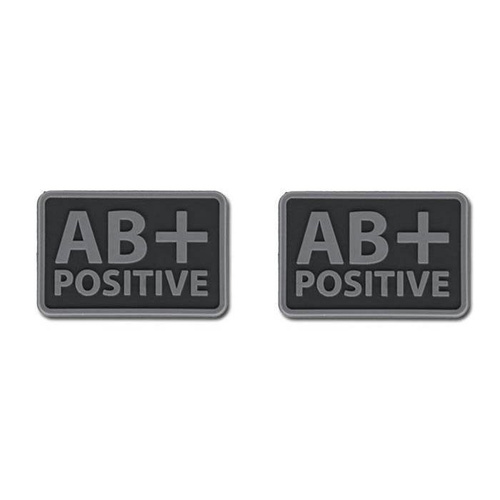 Helikon - PVC Patch - Blood Type - AB+ POS - Black - 2 pcs