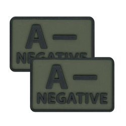 Helikon - PVC Patch - Blood Type - A- NEG - Olive Green - 2pcs