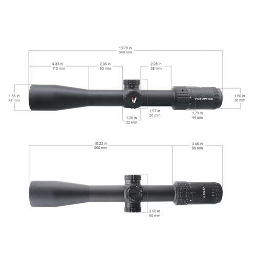 VictOptics - Airgun Scope S4 3-12x40 SFP - MDL - Black - OPSL31