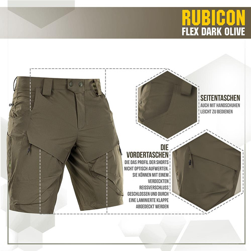 M-Tac - Tactical Shorts Rubicon Flex - 4-Way Stretch - YKK - Dark Olive - 20070048