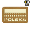 M-Tac - Patch with Flag and Inscription Poland - Laser Cut - Pixels/Rectangle - Coyote / Fluo - 51007205