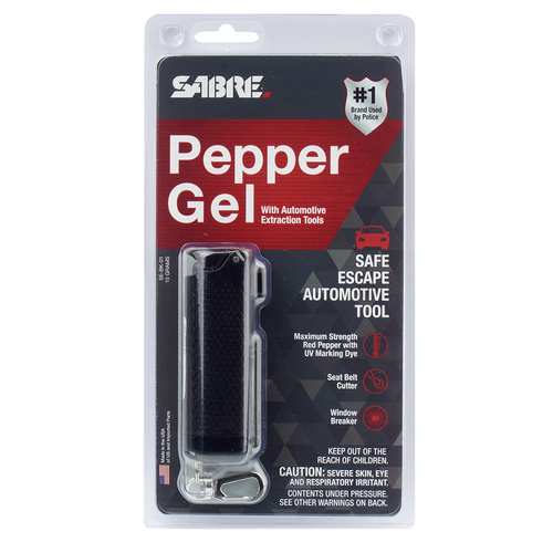 Sabre Red - Pepper Spray Sabre Safe Escape Auto Tool - Gel - 15 ml - Black - SE-BK-01