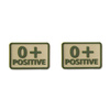 Helikon - PVC Patch - Blood Type - 0+ POS - Khaki - 2 pcs