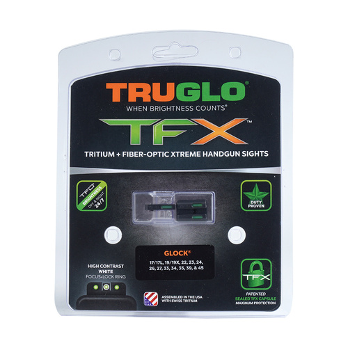 TruGlo - TFX Tritium-Fiber Optic Aiming Instruments - Glock 17/19 - Low Profile - White Perimeter - TG13GL1A