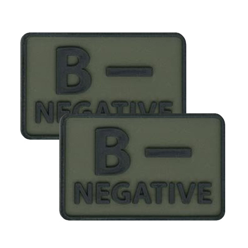 Helikon - PVC Patch - Blood Type - B- NEG - Olive Green - 2pcs