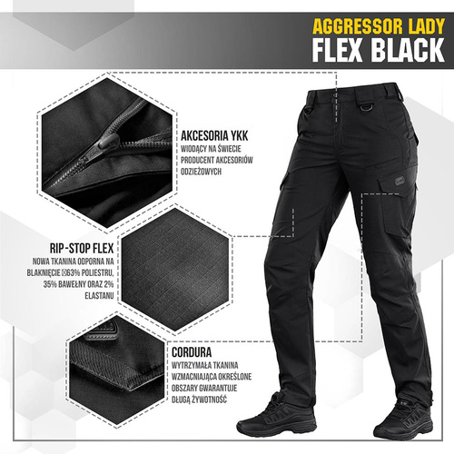 M-Tac - Women's Cargo Pants Aggressor Lady Flex - Black - 20069002