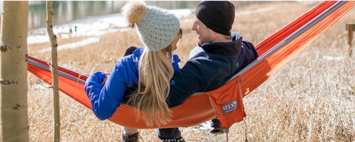 ENO - DoubleNest® Hammock - Khaki / Maroon - DH025