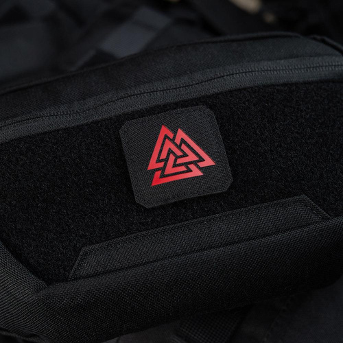 M-Tac - Laser Cut Valknut Square Patch - Red / Black - 51162233