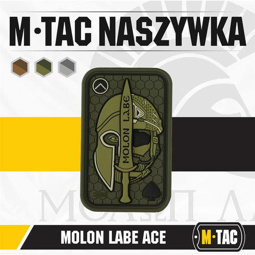 M-Tac - Morale Patch - Molon Labe Ace Jacquard - Olive / PVC - 51127001