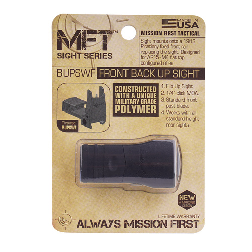 MFT - Back Up Polymer Flip Up Front Sight - Black - BUPSWF-BL