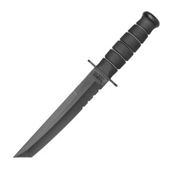 Ka-Bar 1245 - Military knife - Tanto - Combo - Black - Kydex sheath