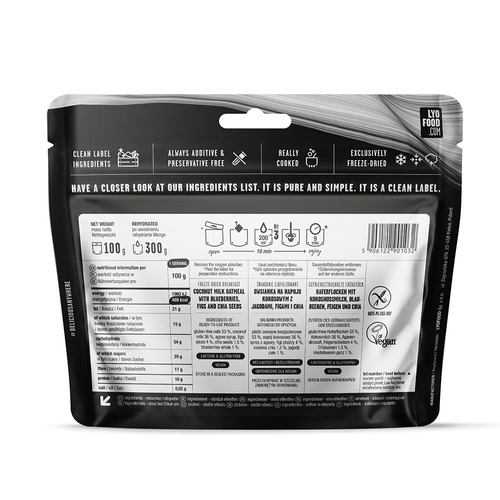 LyoFood - Lyo Expedition Freeze-Dried Ration - Fig and Berry Oatmeal - 300g - KE-S02W-AB16