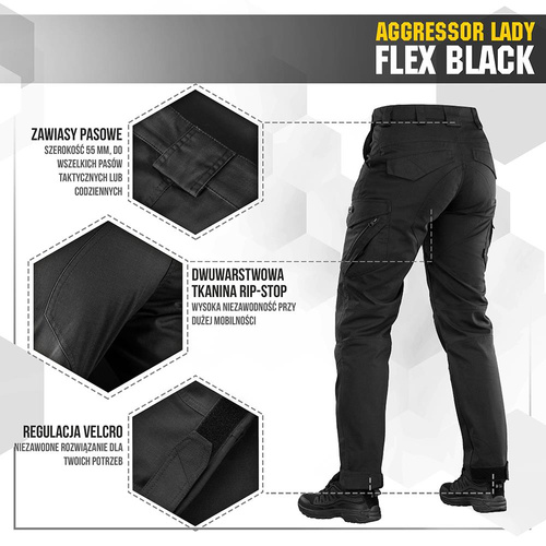 M-Tac - Women's Cargo Pants Aggressor Lady Flex - Black - 20069002