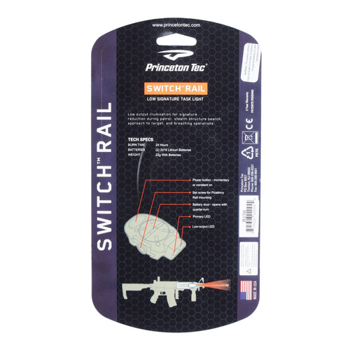 Princeton Tec - Tactical Flashlight Switch Rail - Ultrabright LED - Tan - SR-IRW-TAN