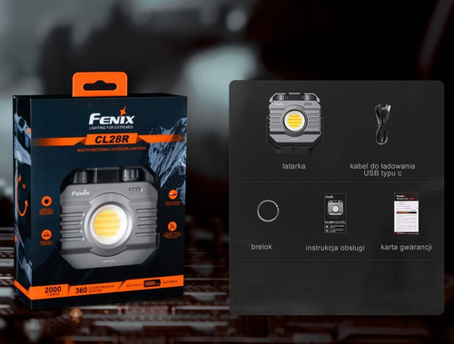 Fenix - Camping Light CL28R LED - 2000 lm - 10000 mAh - USB-C - Gray - 039-538
