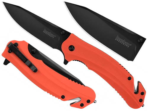 Kershaw - Barricade 8650 Rescue Knife - 8Cr13MoV - Orange - 8650
