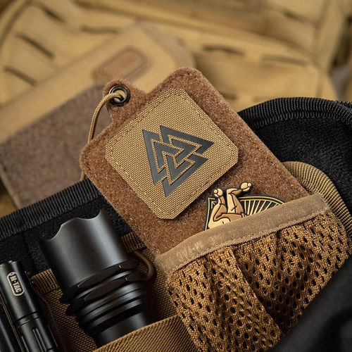 M-Tac - Laser cut Valknut square patch - Black / Coyote - 51162502