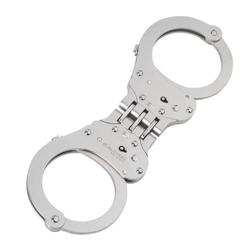 Alcyon - Steel Handcuffs Hinged - Double Locking - Silver - 5005-X