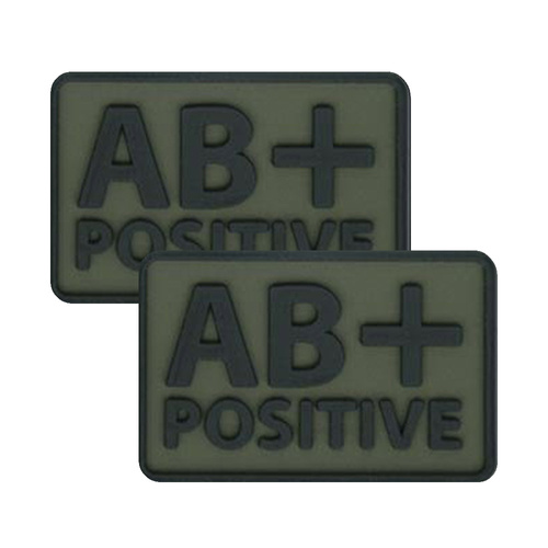 Helikon - PVC Patch - Blood Type - AB+ POS - Olive Green - 2pcs