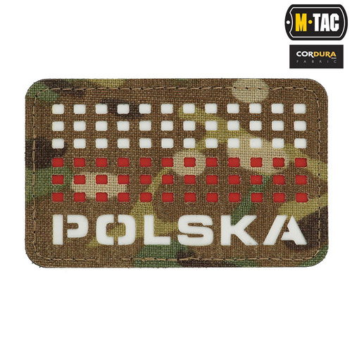 M-Tac - Patch with Flag and Inscription Poland - Laser Cut - Pixels - Red / MultiCam / White - 51007108