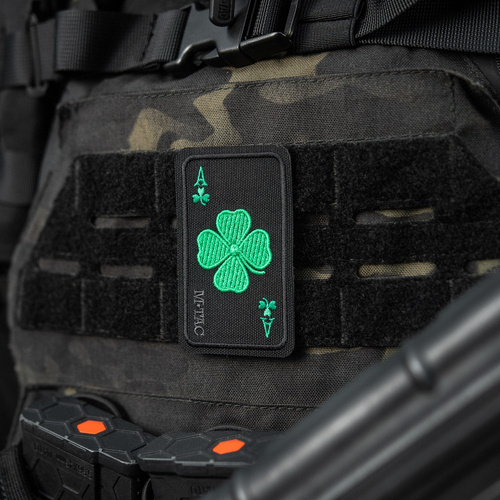 M-Tac - Lucky Card Patch - Cordura 500D - Clover - Black - 51391002