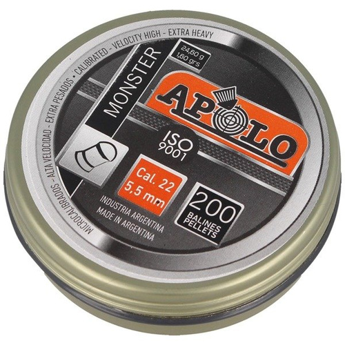 Apolo - Monster Extra Heavy Airgun Pellets - .22 / 5.52mm - 200 pcs - E19931-2