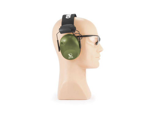 RealHunter - Set of Active PRO Hearing Protectors & Protective Glasses - Olive Green