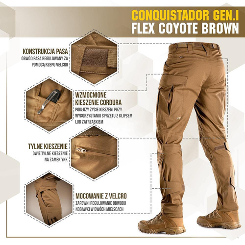 M-Tac - Tactical Pants Conquistador Gen. I Flex - Ripstop - Coyote - 20059017
