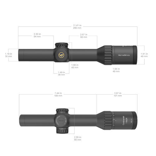 Vector Optics - LPVO Scope Continental x8 1-8x24i ED Fiber - SFP - VET-FDR - Black - SCOC-45