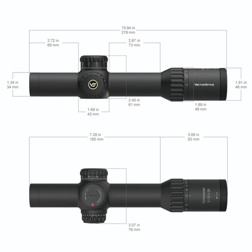 Vector Optics - Rifle Scope LPVO Continental x10 ED RAR - 1-10x28 - 34 mm - Black - SCFF-48