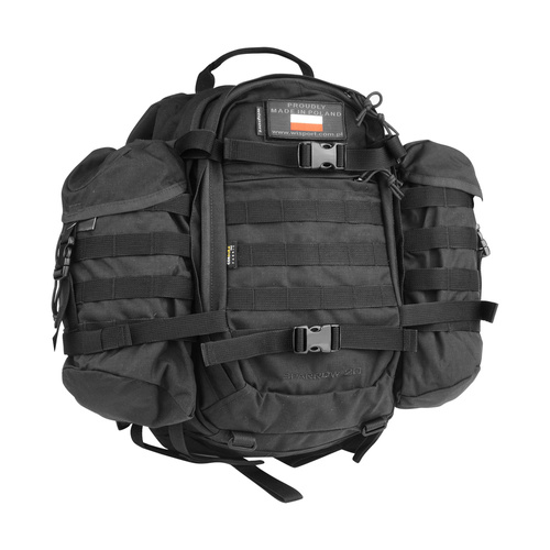 WISPORT - Sparrow 20 II backpack with two side pockets - 20 + 10 l - Black