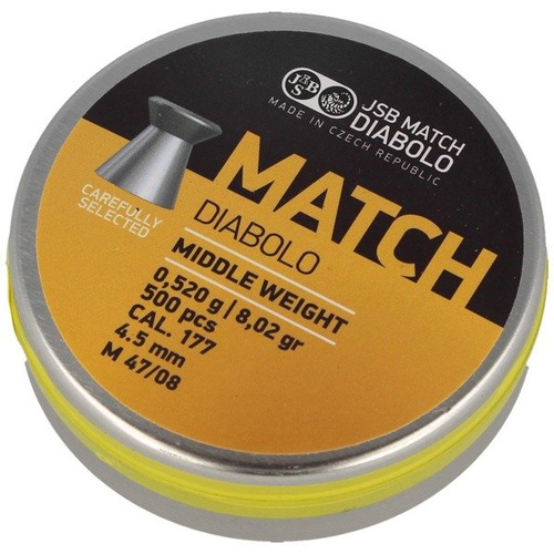 JSB - Yellow Match Diabolo Middle Weight Airgun Pellets - 4.52 mm - 500 pcs - 000020-500