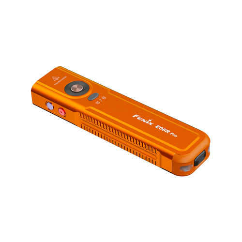 Fenix - Keychain Flashlight E06R Pro - 1600 lm - USB-C - UV/Laser - Orange - E06R.15112
