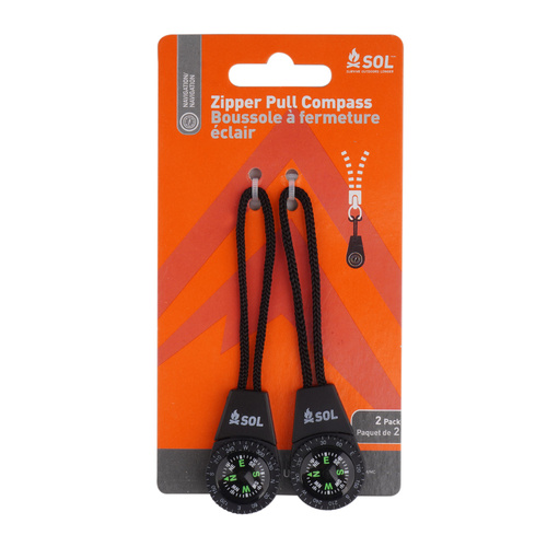SOL - Zipper Pull Compass - 2 pcs - 0140-0020
