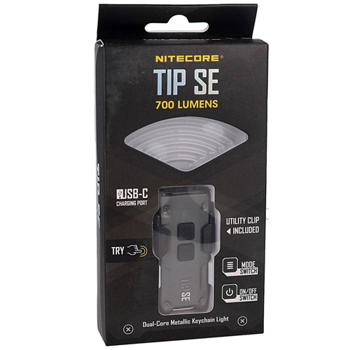 NiteCore - Keychain Flashlight TIP SE - 700lm - 500mAh - Metallic Gray - TIP SE METALLIC GRAY