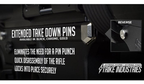 Strike Industries - AR Extended Pivot / Takedown Pins - Chrome - SI-AR-EPTP-CC